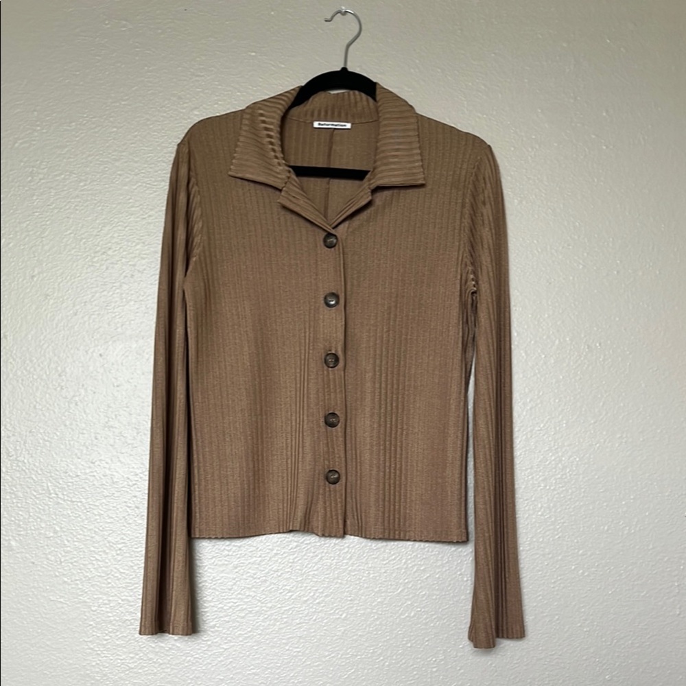 Reformation Ribbed Button-up - Picture 5 of 7